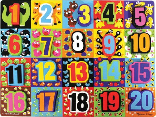 Melissa & Doug Jumbo Numbers Wooden Chunky Puzzle (20 pcs)