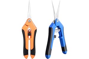 VOTOKO Sécateurs de Jardinage, 2 Ciseaux Jardinage Professionnel Ergonomique, 220 mm Ciseaux de Jardin pour Branches, Coupe Branche Sécateur, Cisailles à Plantes pour le Jardinage, Ciseaux à Fleurs et Fruits