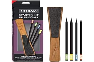Nitram Kit de démarrage avec 4 charbons et une pierre pour poncer, Ensemble de 5 pièces