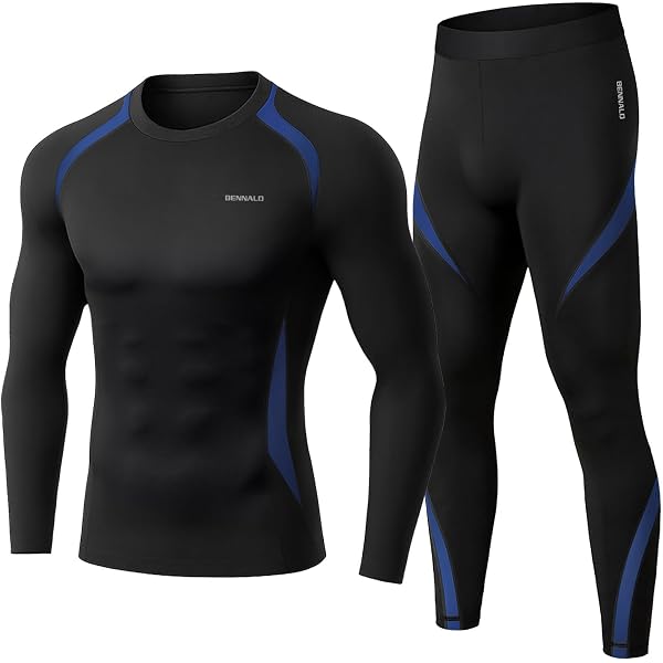 Arcweg Ensemble Thermique Compression Homme – T-Shirt + Collant Polaire – Sous-vêtements 1ère Couche Chaleur Respirants – Ski Randonnée Running Hiver
