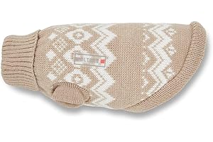 Wolters Norweger Pullover für Mops&Co., Größe:40 cm, Farbe:Taupe/Weiss