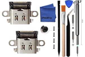 iParto Paquete de 2 puertos tipo C de repuesto para Nintendo Switch Lite USB C puerto de carga cargador conector de repuesto kit de reparación accesorios para NS Lite HDH-001