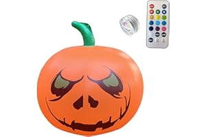 Palla di zucca illuminata gonfiabile di Halloween - Sfera luminosa a LED per decorazione di Halloween riutilizzabile | Decorazioni per palloncini a forma di zucca per patio con balcone da Bavokon