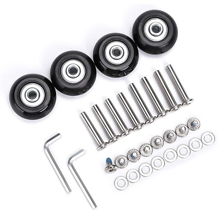 Roues De Rechange Pour Valise - 40mm Diamètre - Pack 2 Roues + Essieux - HRUS