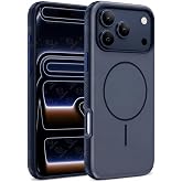 URUCHI [Deforme Olmaz] Mat Y&uuml;zeyli iPhone 17 Pro Manyetik Kılıf, Lacivert, Telefon Kılıfı, N52 Mıknatısla G&uuml;&ccedil;l&uuml; Tutuş, Kablos