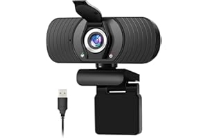 ELECTRIC GIANT Webcam avec Microphone 1080P HD Caméra Web PC Caméra d'ordinateur et caméra de Protection de la Vie privée pour Skype FaceTime Youtube Étude en Ligne Appel Gaming PC Laptop New