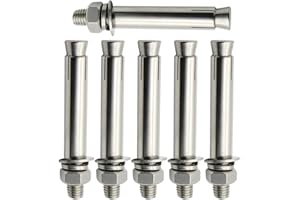 KINDOYO 6 Stück Expansion Schraube Bolzen M8 - Edelstahl Externe Sechskantmutter Expansionshülse Ankerschraube Schwerlast Befestigungsanker, M8*80/6 Stück