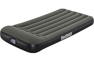 Bestway Matelas Gonflable - Gris - 1 Personne - 188 x 99 cm - PVC/Polyester - Pompe Intégrée - Matériau Tritech™ - Construction en I-Beam