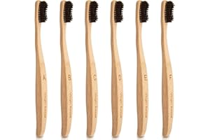 VIRGIN FOREST Niños cepillos de dientes de bambú cepillo de dientes bebé niño viaje caso carbón viaje cerdas suaves cepillos de dientes para adultos mordedura pasta de dientes bits (E)