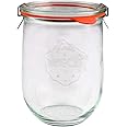 WECK 745 1062ml Tulip Storage Jar Including Glass Lid, Seal & Clamps for Sourdough, Preserving, Canning, Yoghurt, Kimchi, Jam