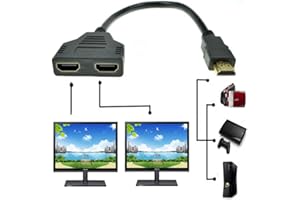 DEMACIA Yuoo Diviseur de câble HDMI 1080P mâle vers Double HDMI Femelle, Adaptateur 1 vers 2 Voies