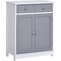 thumbnail image 2 of Kleankin Bathroom Floor Tall Cabinet Storage Unit – Grey, 6 Shelves, Adjustable, Beadboard Door 2 of 6