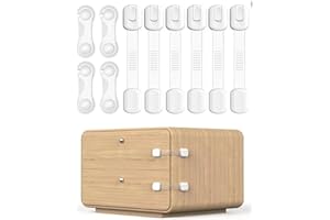 Wulove 6 Pezzi Sicurezza Cassetti Bambini e 4 Pezzi Blocca Cassetti Per Bambini - Adatto per Armadietto, Cassetto, Frigorifro - Chiusura Cassetti Per Bambini con Adesivo Nessun Trapano Necessarioc