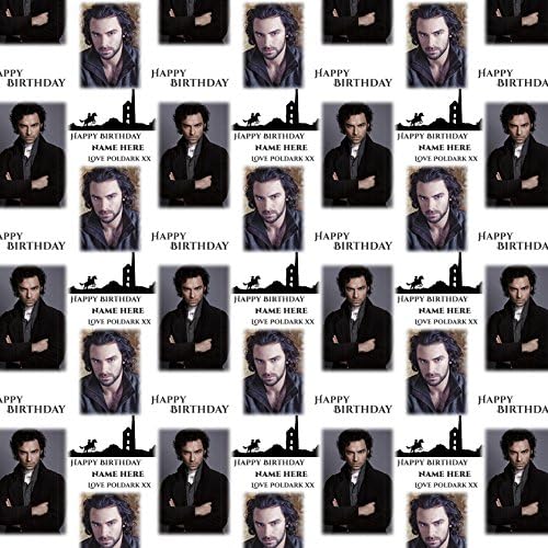 Poldark style Personalised Birthday Gift Wrap With 2 Tags - ADD A NAME!