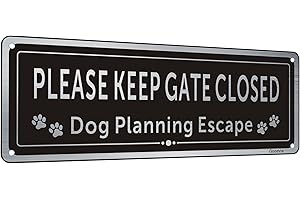 GOODVIA Please Keep Gate Closed Sign Guard Dogs Warning Sign Aluminum Brushed UV Resistant Waterproof Durable and Fade Resistant Pack of 1