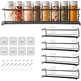 GEEDIAR Gewürzregal aus Metall - 4er h?ngend lang Küchenregal Gewürzregal selbstklebend ohne Bohren für die Wand, Küchenschra
