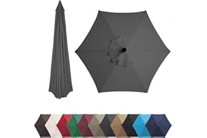 DFVV Auvent de rechange pour parasol de terrasse, 3 m, auvent de rechange à 6 baleines