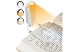 RUMICET Lampe de Lecture Rechargeable, 100H 1000mAh Batterie， Protection des Yeux, 5 Niveaux de Luminosité 3 Couleurs, 360° Cou Flexible, Léger & Portable pour Lire au Lit, Cadeaux de Noël pour les Lecteurs
