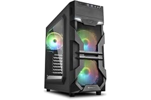 Sharkoon VG7-W RGB - Caja de Ordenador, PC Gaming, Semitorre ATX, Negro