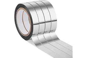 Grevosea 4 rotoli di nastro metallico autoadesivo, 10 mm x 20 m nastro decorativo per piastrelle artigianali nastri di mascheratura per parete armadio bagno decorazione regalo (argento)