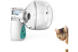 ICARE-PET Bezgłośny inhalator dla zwierząt domowych z maską dla wszystkich kotów i małych psów, silikonowa maska zaprojektowana dla zwierząt domowych, nebulizator dla psów na problemy z astmą u