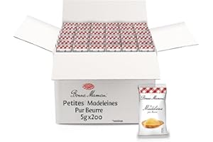 BONNE MAMAN Bonne-Maman - 200 Small Madeleines - Perfect for Coffee Side, Individually Wrapped - Petites Madeleines Authentiques - 200 Pieces Dispenser - 1kg Box