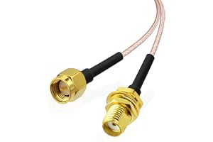 Superbat RG316D SMA hane till hona kabel 15 cm wifi-antennförlängning