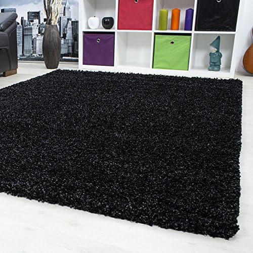SMALL - EXTRA LARGE SIZE THICK MODERN PLAIN NON SHED SOFT SHAGGY RUG REC &amp; ROUND WEIGHT APPR. 2600 GR DEEPT 50 MM LIVING ROOM SHAGGY RUGS SUITABLE FOR UNDERFLOOR HEATING FLOKATI RUGS, Color:Anthracite, Size:200x290 cm