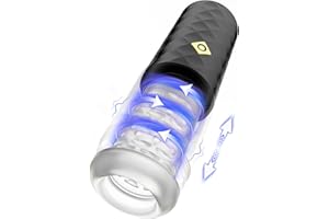 BYTELINK Masturbador Masculino, Masturbador Hombre Automatico con 6 Voces Realistas, 7 Frecuencias, 4D Túnel Texturizado, 380 Vibraciones/Minuto, Embalaje Discreto, Masajeador Automático Portátil