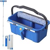 Window Cleaning Set, Window Cleaner with 12L Bucket, Window Squeegee, Microfiber Cloth and Glass Cloth, Home Window Cleaning