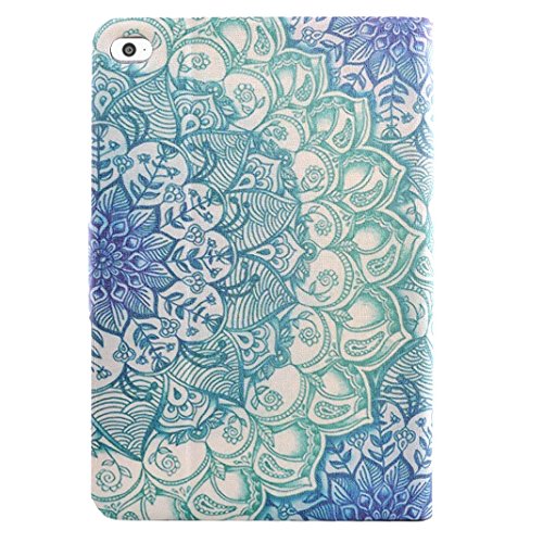 Moon mood® PU Leder Schutzhülle für Apple iPad Mini 4 (7.9 Zoll) Hart PC Innern Hülle mit Bunte Malerei 2 Kartenfächer Standfunktion Tasche - 5