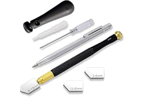 Jzhen Glass Cutter Professional Diamond Cutter 2 mm - 20 mm Cutting Head with Oil Dripper and Screwdriver for Thick Glass Mosaic Tile Mirror