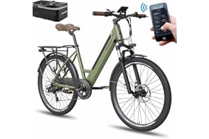 Fafrees Official Electric Bike, 26" City E-Bike 250W with APP, 110KM Range, 36V 14.5Ah Battery, F26 Pro Electric Bicycle for Adults with 7-Speed, 25km/h, Free Rear Bag, UK Warehouses
