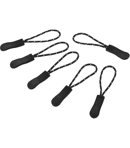20 Tirettes De Fermeture éclair Noires – Cordon Nylon Pour Veste, Bagages