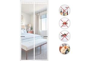 PENGXIN Magnétique Moustiquaire Porte, Moustiquaire à Fermeture Aimantée, Fermeture Automatique, Kit d'Installation Complet, Installation facile sans outils