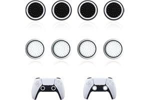 Dreamil Gamepad Accesorios Funda 8 Thumbstick Grip Caps Silicona Funda Joystick Protector Compatible con PS3, PS4, PS5 Protección Joystick Caps (2 colores)