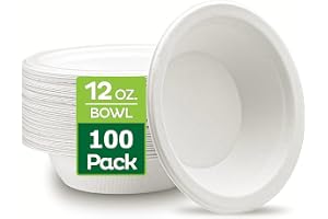 LATERN 100 st engångspåsskålar, 360 ml vita styva, 100 % biologiskt nedbrytbara komposterbara sockerskålar för daglig användn