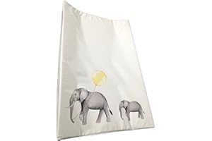 The Gilded Bird Wedge, Baby Changing Mat w/Raised Sides, Change Pad, 69cm x 44cm, Extra Thick, Wipeable (Elephant Parade)