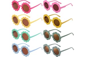 BDSHUNBF 8 Stück Kinder Sonnenbrille Kinder Kindersonnenbrille, Polarisierte Sonnenbrille UV400 Schutz, Blumen Geformt Brille für Jungen Mädchen Strandparty
