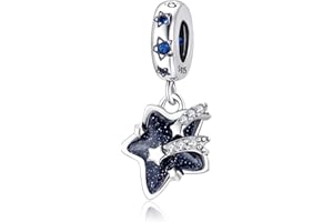 Symretie Bead Charm Ciondolo Argento Sterling 925 con Cubic Zirconia Pendenti per Pandora Braccialetti, Compatibile con Braccialetti e Collane europei Z4
