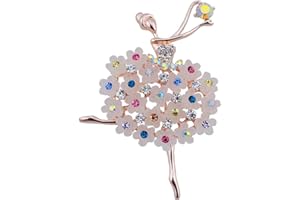 Belons Damen Mädchen Brosche Kristall Strass Legierung Ballerina Tänzerin Anstecknadel Braut Brosche Pin Schmuckzubehör