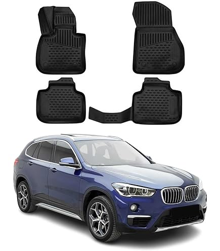 J&J AUTOMOTIVE Tapis De Coffre Caoutchouc Premium Pour BMW X1 F48 2014-2022 - Bord Haut Antidérapant