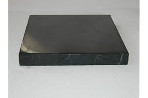 N&D STORE Shungite Tile100x100х16 mm Black Stone Tile Crystal Protection Home Decor Meditation, Shungite Coaster, Square Plate