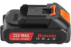 Bravolu Original System Alimentazione a Batteria, Batteria Agli Ioni di Litio da 21 V, 2,0 Ah