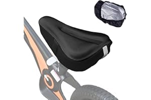 BAYINBROOK Housse de Selle de Vélo 27 x 25cm Housse de Selle de Vélo Large Couvre Selle Gel Housse de Selle en Gel Coussin Selle Velo avec Housse de Pluie pour VTT, Bike, d'appartement