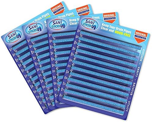 Magic Sticks Drain Cleaner and Deodorizer, for All Sink Shower Floor Keeps Drains and Pipes Clear and Odor Remover (4 PACK)