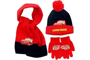 KSOPSDEY 3Stücke Froze-N Minnie Mütze Schal Handschuhe,Froze-N Minnie Wintermütze Set,Winter Herbst Frühling Schal Strickmütze Handschuhe Kombiset Tolle Geschenkidee für Mädchen