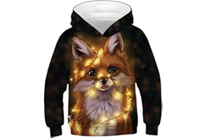 Ocean Plus Jungen Hoodie Tierdruck Kapuzenpulli mit Aufdruck Kapuzenpullover Kinder Sweatshirt Hooded Sweat