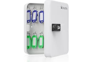 ‎UNICLIFE Uniclife 20 Position Schlüssel Kabinett mit Kombination Lock Resettable White Digital Security Storage Box Steel Key Organizer mit bunten Schlüsselanhänger Etiketten Aufkleber und Haken