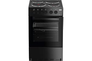 Beko AS530K 50cm Electric Cooker with Solid Plate Hob - Black